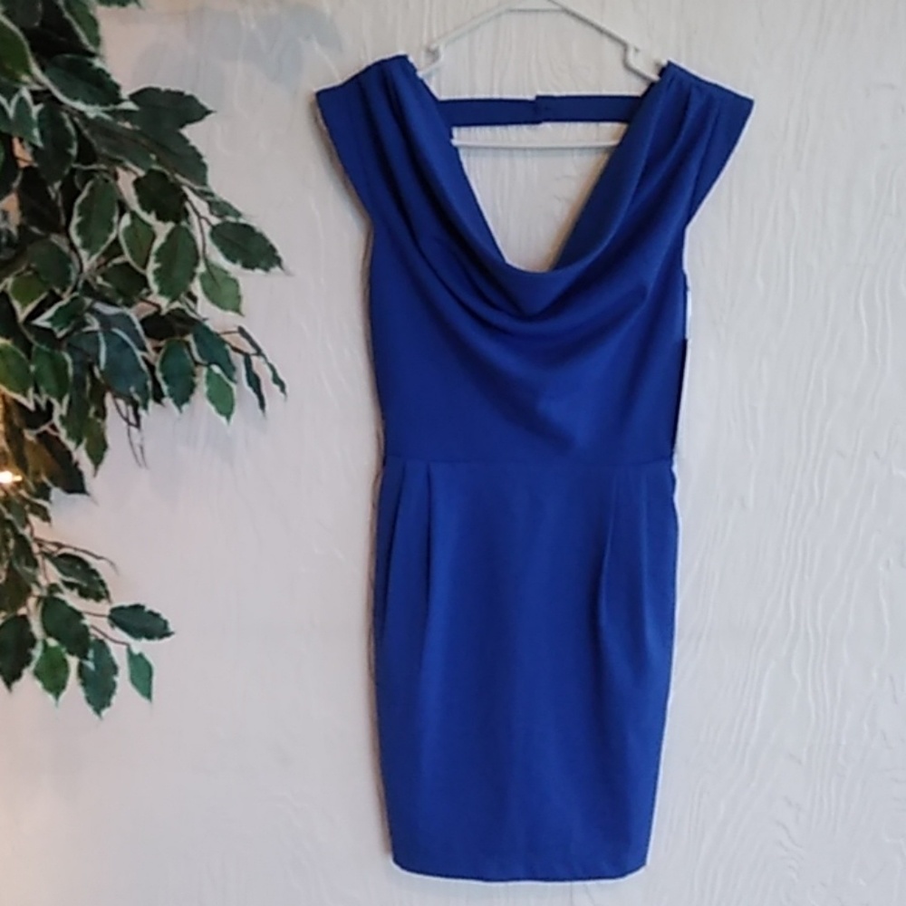 NWT! Fable blue cowl neck dress